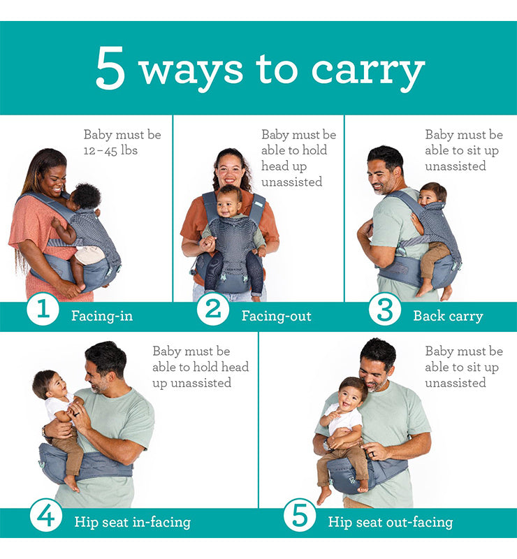 Infantino Hip Rider Plus 5-in-1 Hip Seat Carrier