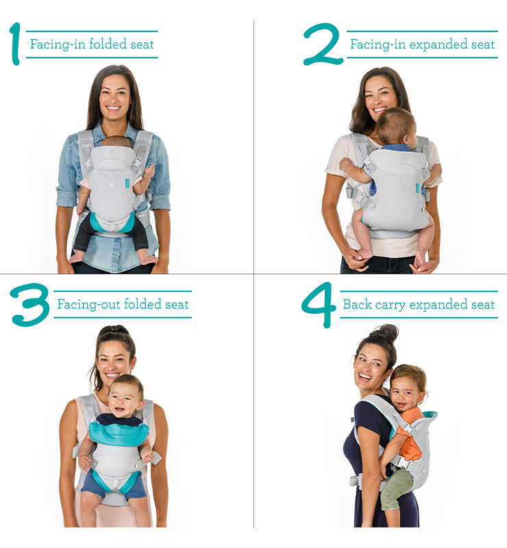 Infantino Flip 4-In-1 Light & Airy Convertible Carrier (Light Grey)