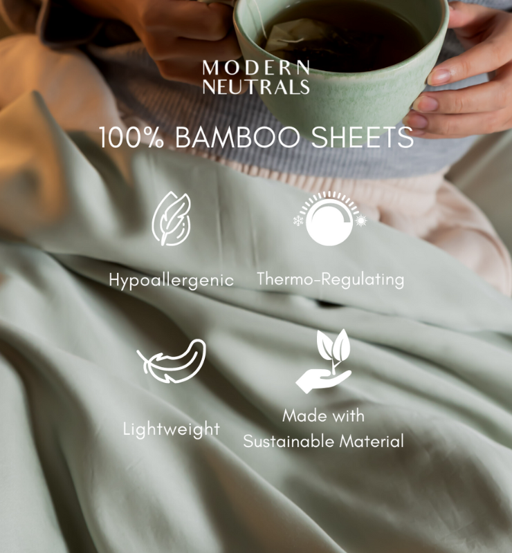 Modern Neutrals Pure Bamboo Sheets Set of 4
