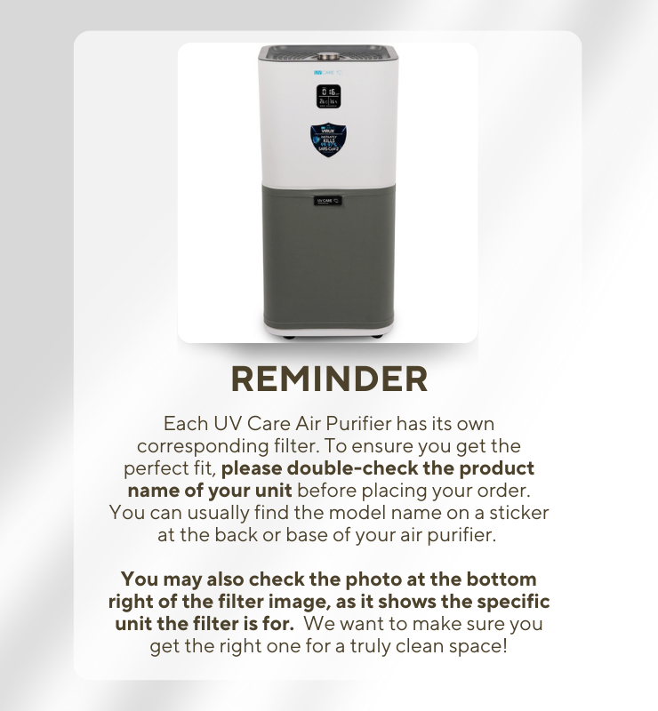 UV Care Super Plasma Air Pro Biodegradable H14 HEPA Filter