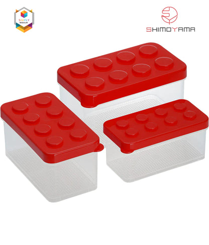 Shimoyama Lego Box Set of 3 - Red