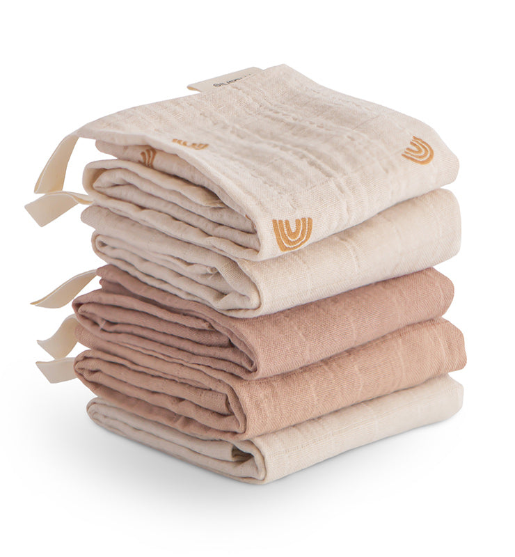 Mushie Muslin Washcloth 5-Pack