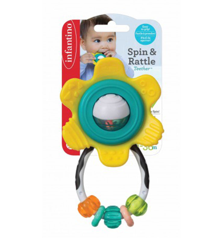 Infantino Spin & Rattle Teether (Yellow)