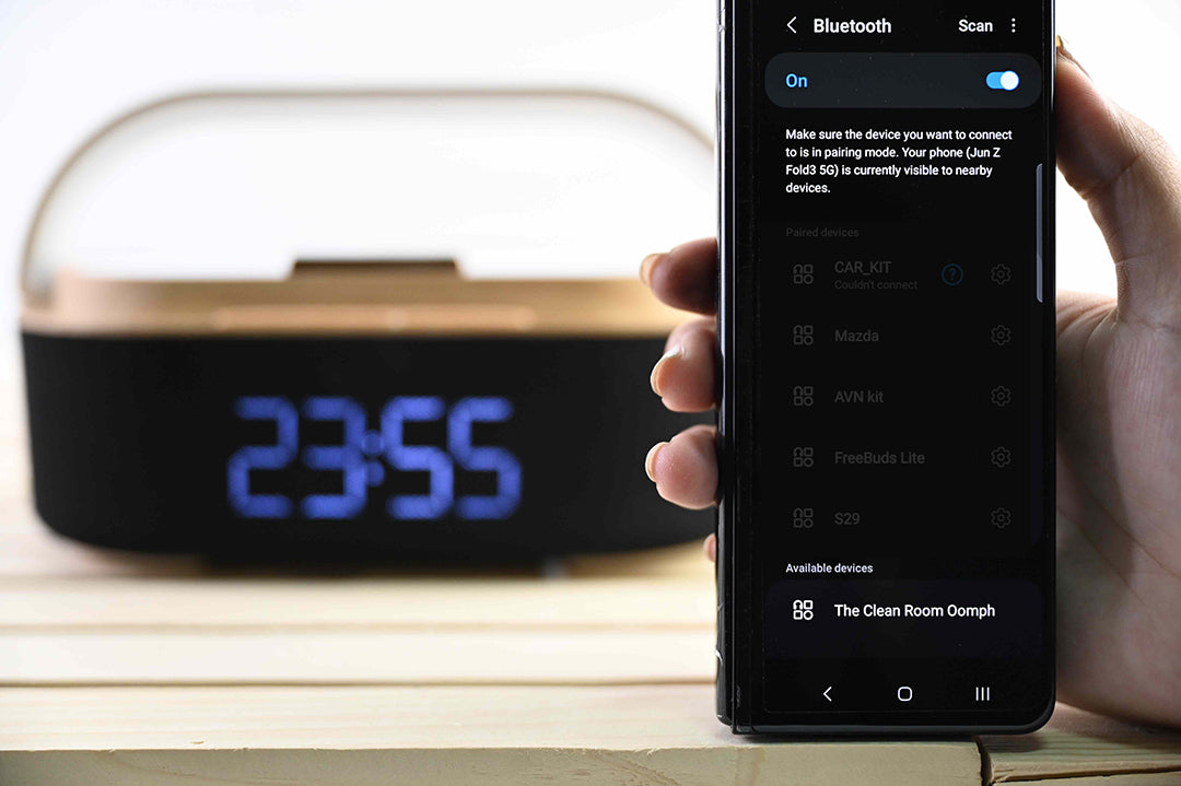 The Clean Room Oomph Bluetooth Speaker with Wireless Charging Pad