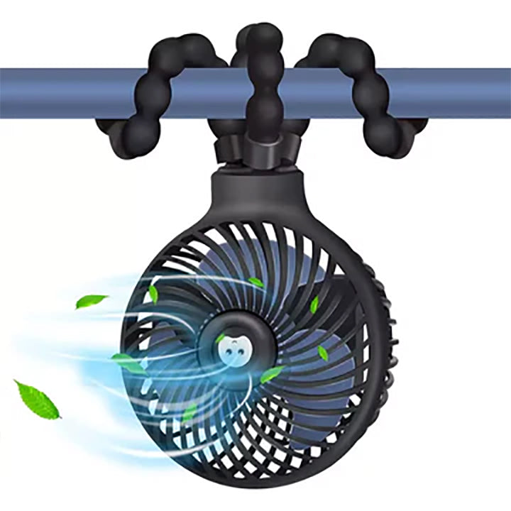 Octopi 3-Speed Portable Multi-Position Fan (2022 Upgraded Version): Raven Black
