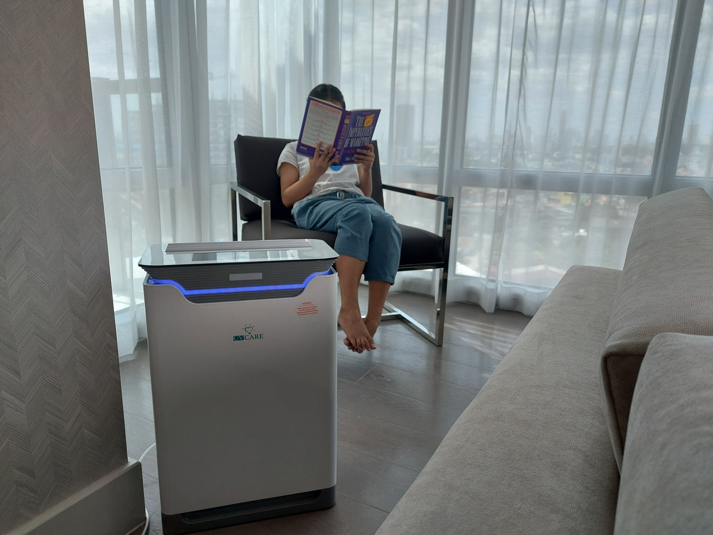 UV Care Air Purifier with Humidifier w/ Medical Grade H14 HEPA Filter & ViruX Patented Technology (Instantly Kills SARS-CoV-2)