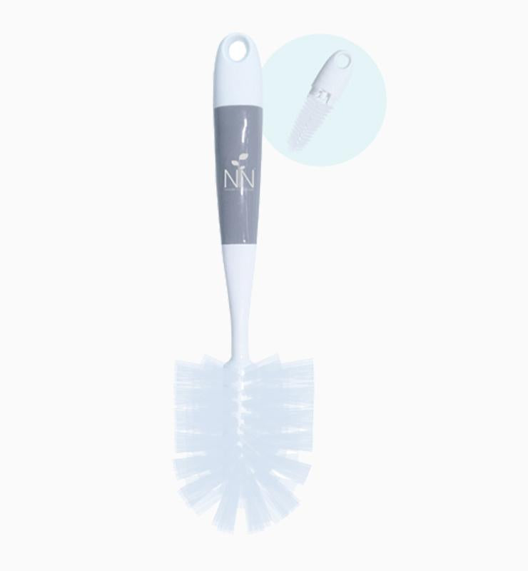 Bottle Brush with Nipple Cleaner and Stand - Grey