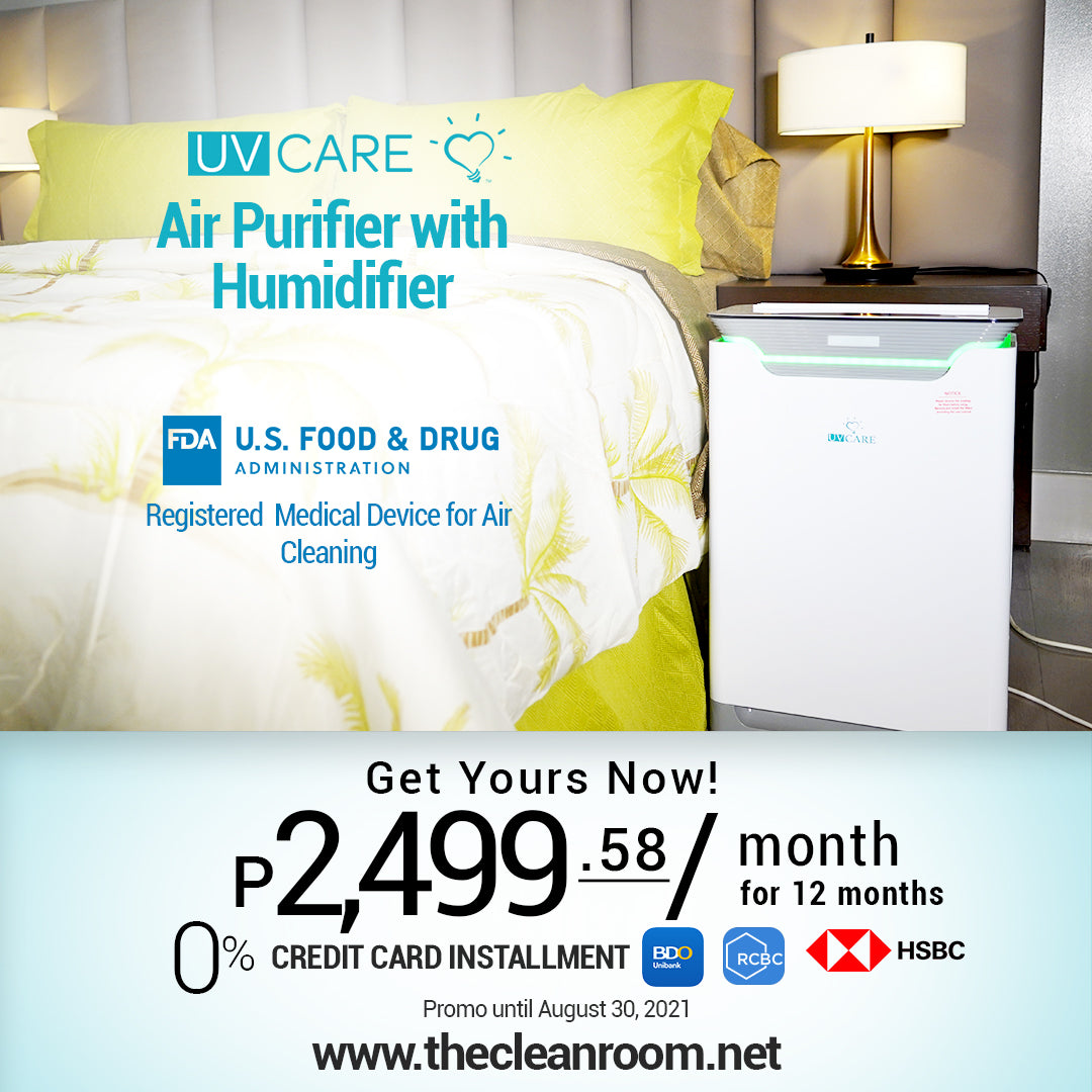 UV Care Air Purifier with Humidifier w/ Medical Grade H14 HEPA Filter & ViruX Patented Technology (Instantly Kills SARS-CoV-2)