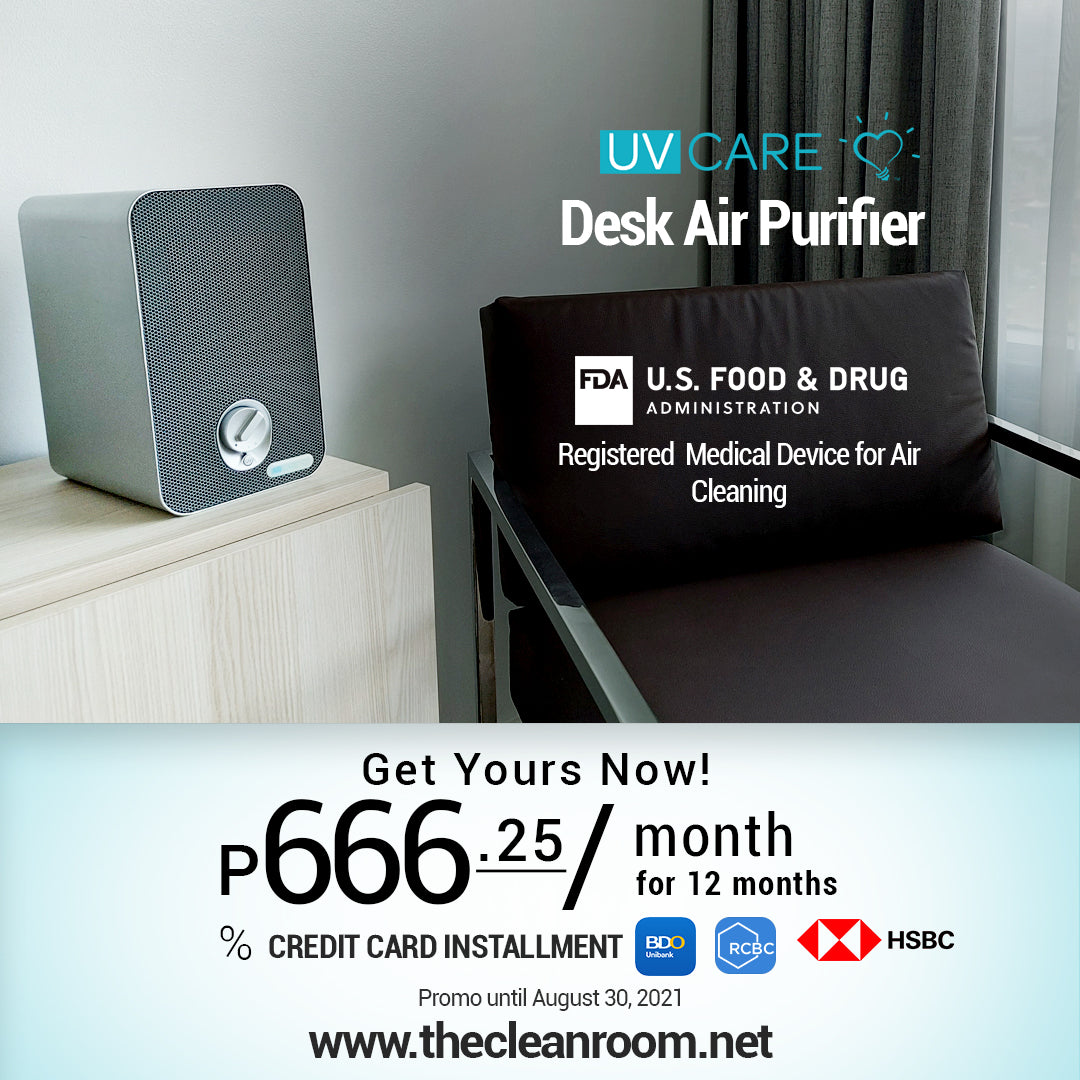 UV Care Desk Air Purifier w/ Medical Grade H13 HEPA Filter & ViruX Patented Technology (Instantly Kills SARS-CoV-2)