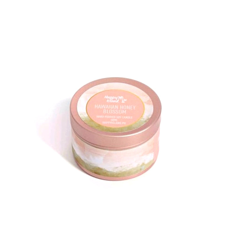 Happy Island Hawaiian Honey Blossom Soy Candle: Travel Tin 2oz/55g