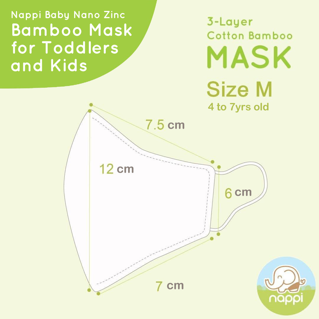 Nappi Baby Nano Zinc Bamboo Mask for Kids (4 to 7yrs old)