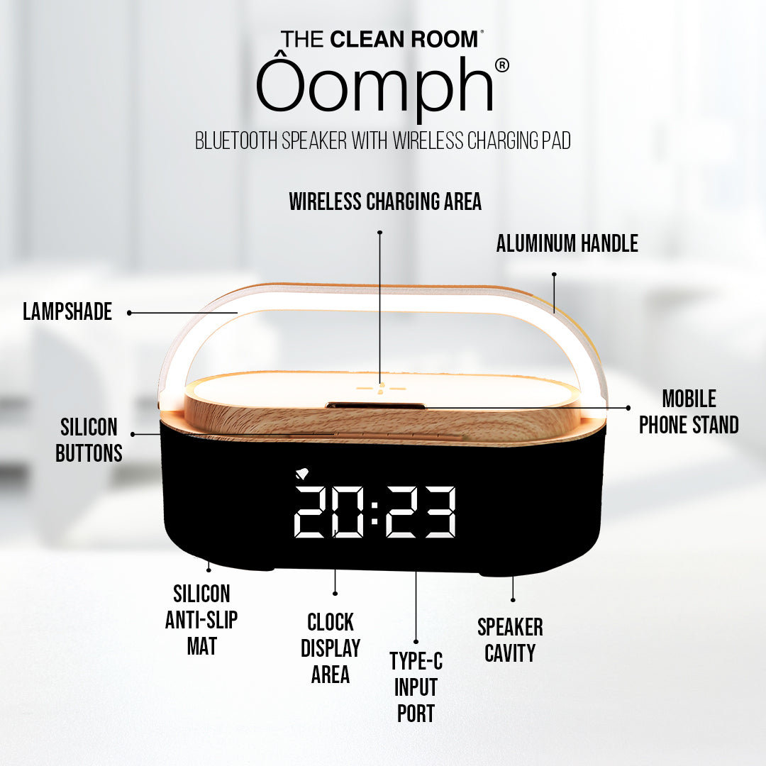 The Clean Room Oomph Bluetooth Speaker with Wireless Charging Pad