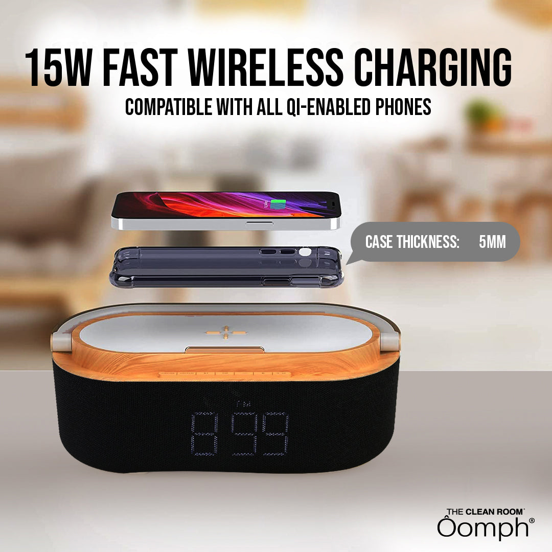 The Clean Room Oomph Bluetooth Speaker with Wireless Charging Pad