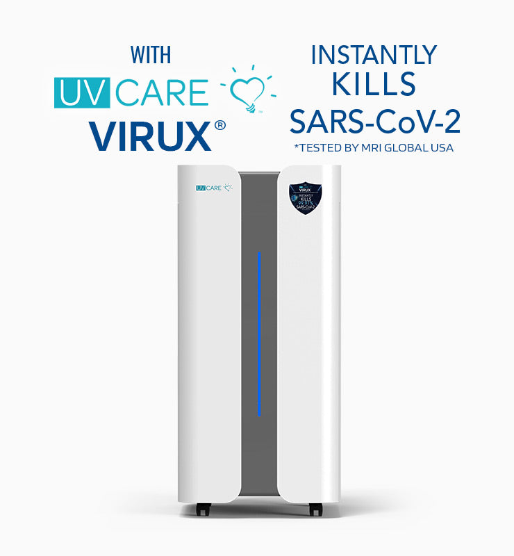 UV Care Super Air Cleaner Pro 2 w/ Medical Grade HEPA Filter & ViruX Patented Technology (Instantly Kills SARS-CoV-2)