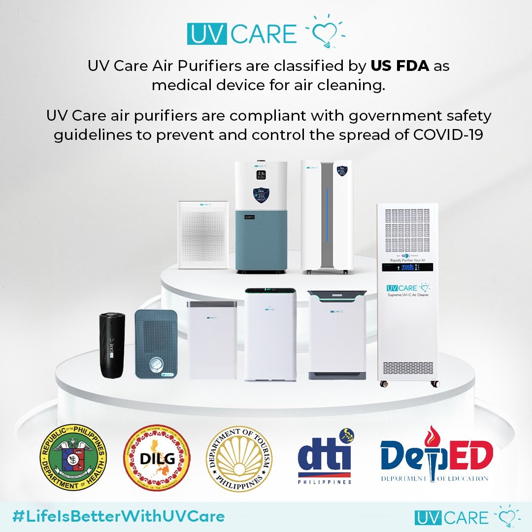 UV Care Air Purifier with Humidifier w/ Medical Grade H14 HEPA Filter & ViruX Patented Technology (Instantly Kills SARS-CoV-2)