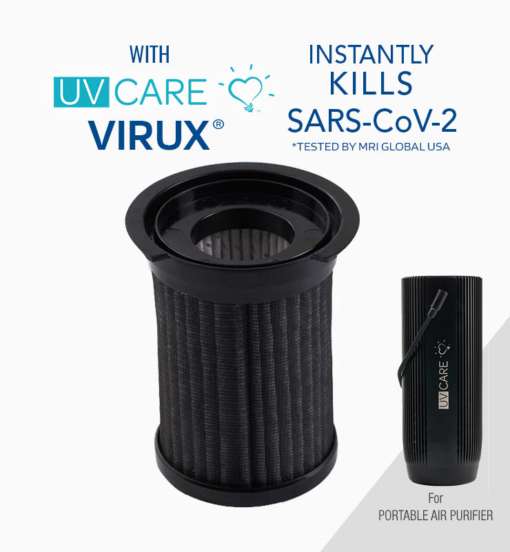 Filter Replacement for the UV Care Portable Air Purifier w/ Medical Grade H13 HEPA Filter & ViruX Patented Technology (Instantly Kills SARS-CoV-2)