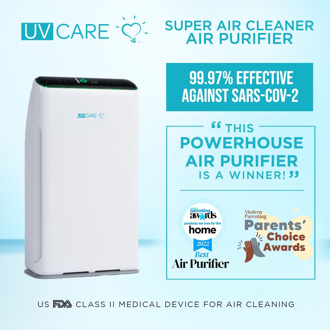 UV Care Super Air Cleaner w/ Medical Grade HEPA Filter & ViruX