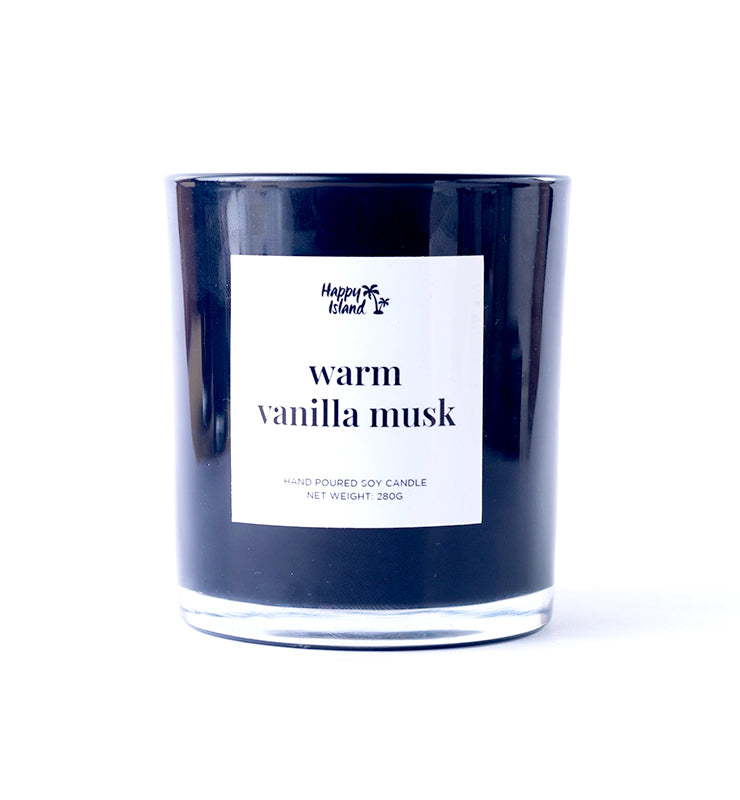 Happy Island Warm Vanilla Musk Soy Candle: 10oz