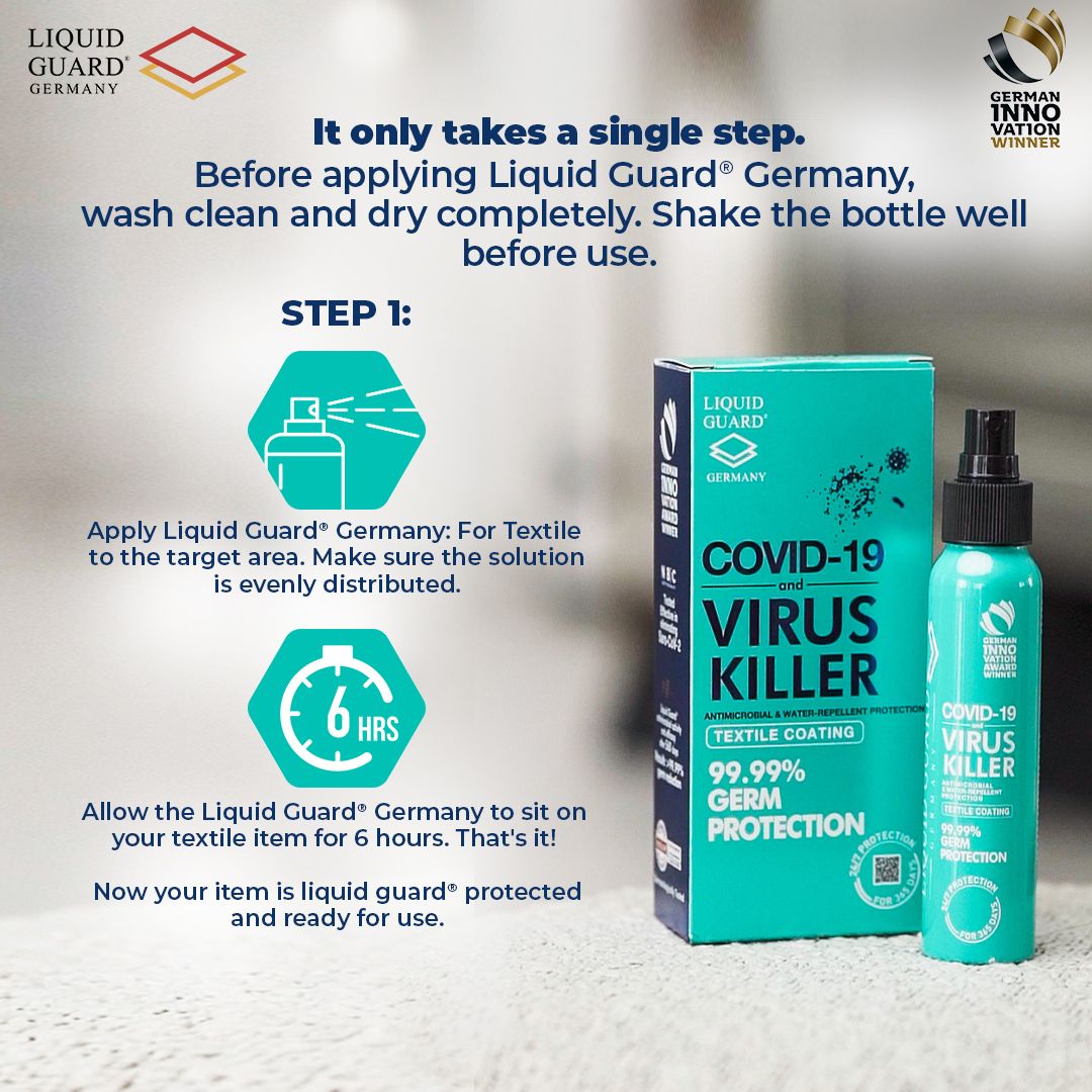 Liquid Guard Germany Anti-Mold/Anti-Virus Protection: Textile Coating (100ml, 2 bottles)
