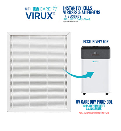 UV Care Dry Pure 2-in-1 Dehumidifier & Air Cleaner HEPA Filter (Unit Sold Separately)