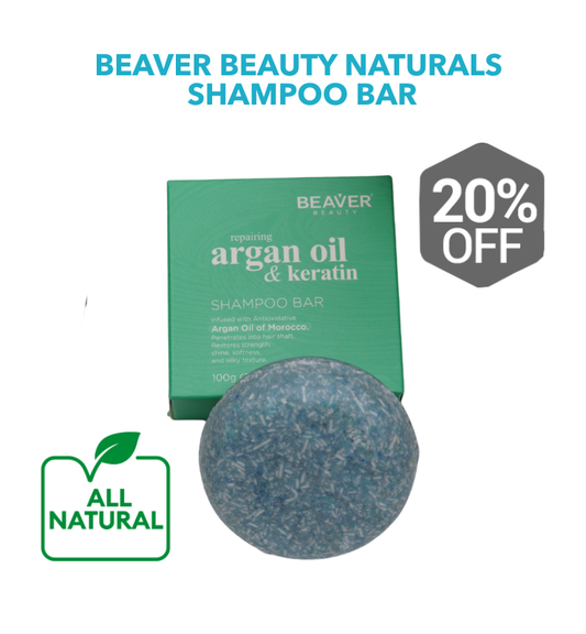 Beaver Beauty Naturals Shampoo Bar: Argan Oil & Keratin Shampoo Bar (100g)