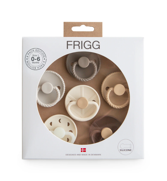 Frigg 6-Pack Pacifiers Round Silicone: Earthy Wonder