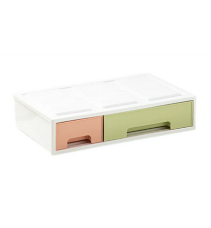Qubit Level Duo Mini Storage Drawer Organizer Pink/Green