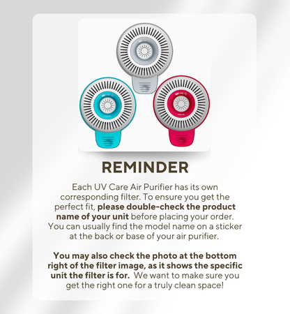 UV Care Pure Air Portable Air Purifier HEPA Filter