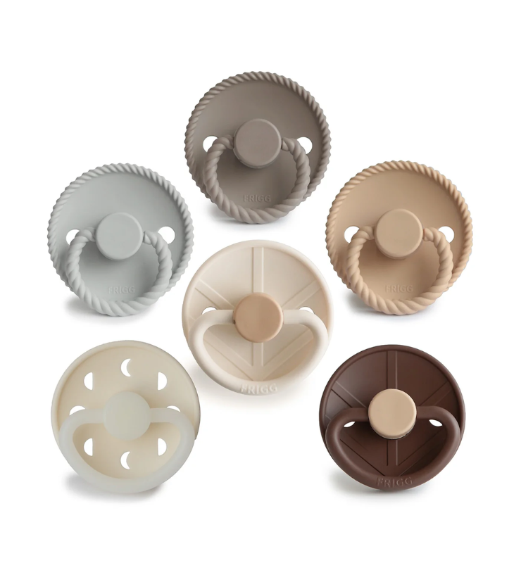 Frigg 6-Pack Pacifiers Round Silicone: Earthy Wonder