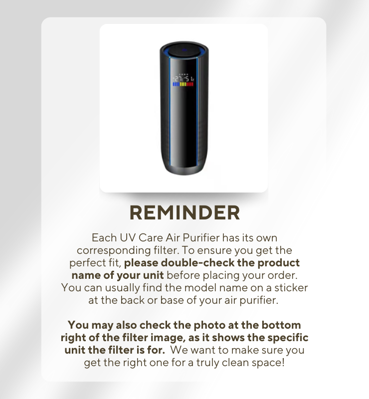 UV Care Portable Air Purifier HEPA Filter