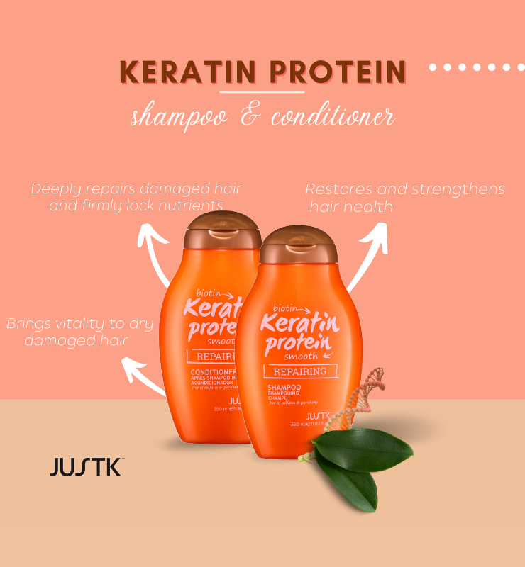 Just K Biotin & Keratin Protein Smooth Repairing Shampoo (350ml)