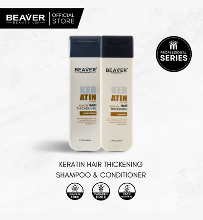 Beaver Keratin Hair Thickening Shampoo and Conditioner (200ml)