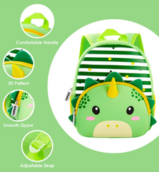 Totsafe 3D Neoprene Animal Backpack: Trion Triceratops (Green)