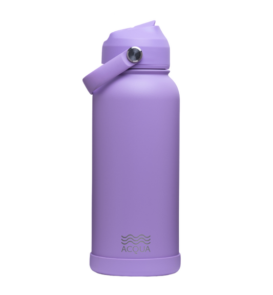 Acqua Flip Sip & Go! Double Wall Insulated Stainless Steel Water Bottle: Lush Lilac