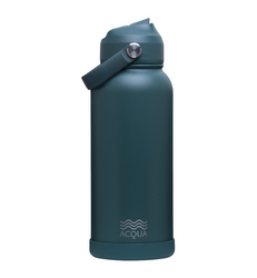 Acqua Flip Sip & Go! Double Wall Insulated Stainless Steel Water Bottle: Seaweed Green