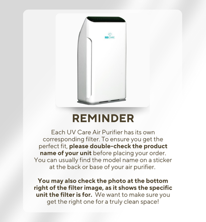 UV Care Super Air Cleaner (7 Stage) Filter Replacement