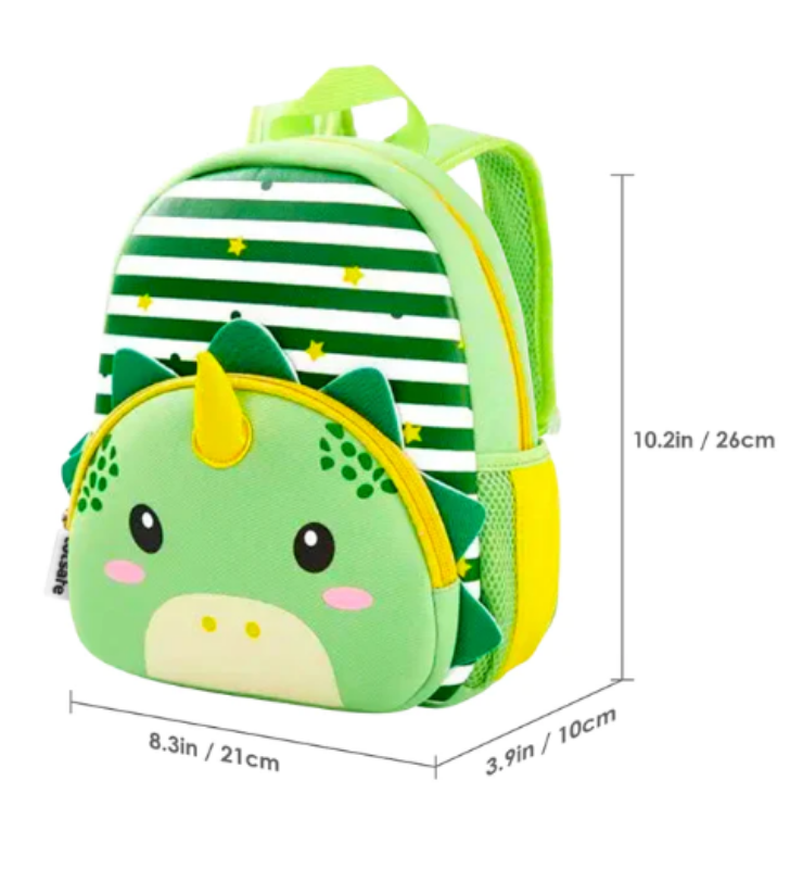Totsafe 3D Neoprene Animal Backpack: Trion Triceratops (Green)