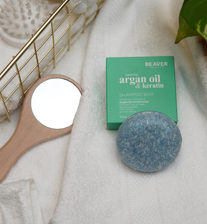 Beaver Beauty Naturals Shampoo Bar: Argan Oil & Keratin Shampoo Bar (100g)