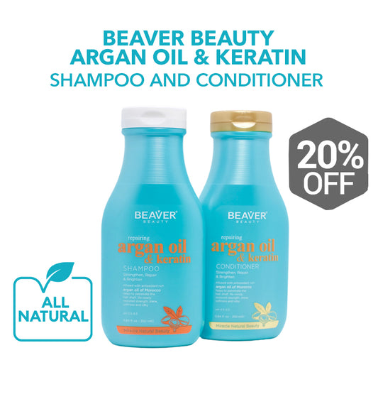 Beaver Beauty Argan Oil & Keratin Shampoo and Conditioner