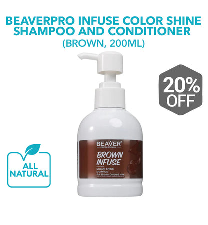 BeaverPRO Infuse Color Shine Shampoo and Conditioner (Brown, 200ml)