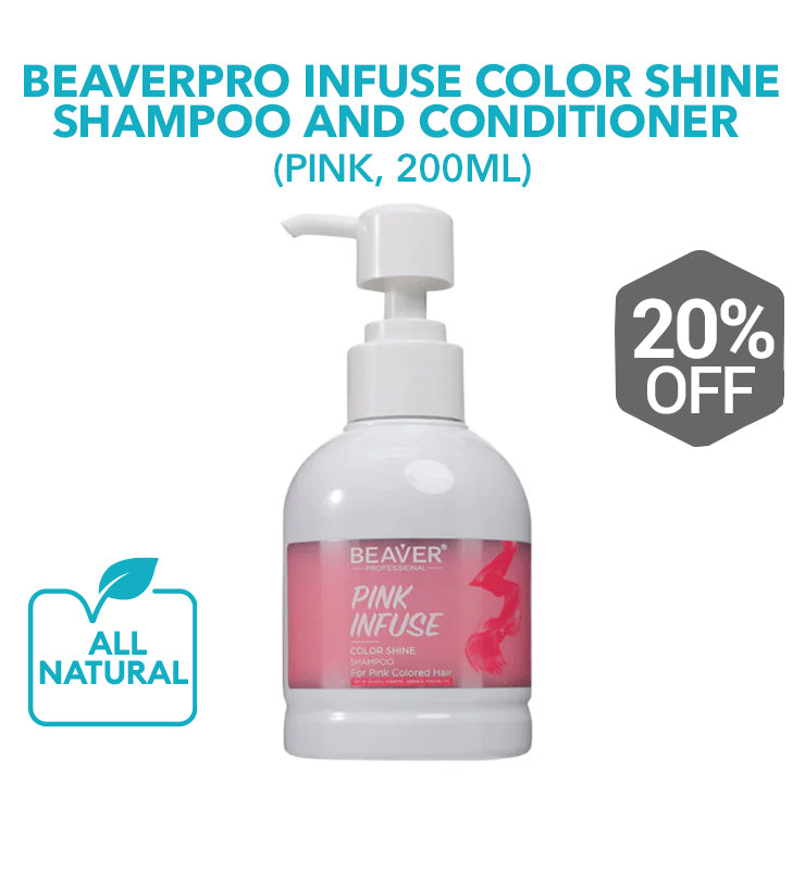 BeaverPRO Infuse Color Shine Shampoo and Conditioner (Pink, 200ml)