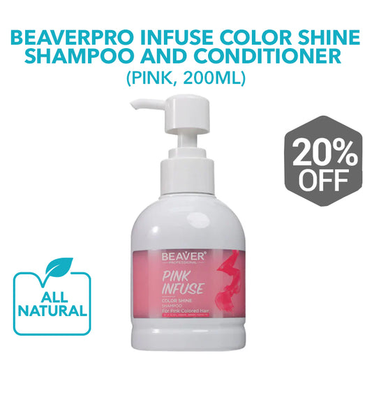 BeaverPRO Infuse Color Shine Shampoo and Conditioner (Pink, 200ml)