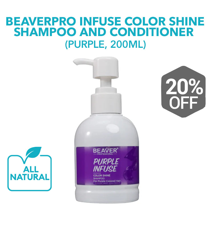 BeaverPRO Infuse Color Shine Shampoo and Conditioner (Purple, 200ml)