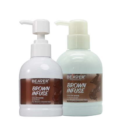 BeaverPRO Infuse Color Shine Shampoo and Conditioner (Brown, 200ml)