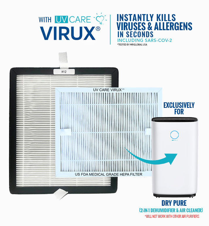 UV Care Dry Pure 2-in-1 Dehumidifier & Air Cleaner HEPA Filter