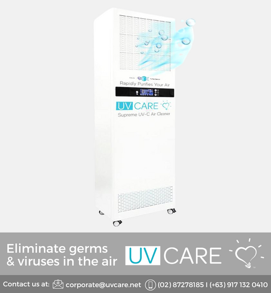 UV Care Supreme Plasma UVC Air Cleaner w/ Medical Grade H14 HEPA Filter & ViruX Patented Technology (Please Email for Orders/Inquiries)