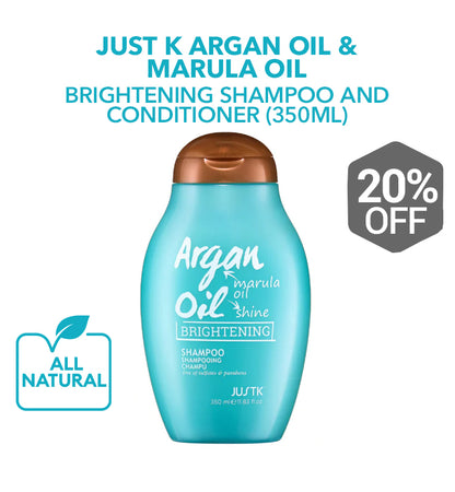 Just K Argan Oil & Marula Oil Brightening Shampoo and Conditioner (350ml)