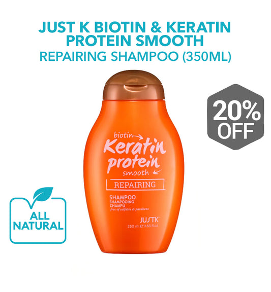 Just K Biotin & Keratin Protein Smooth Repairing Shampoo (350ml)