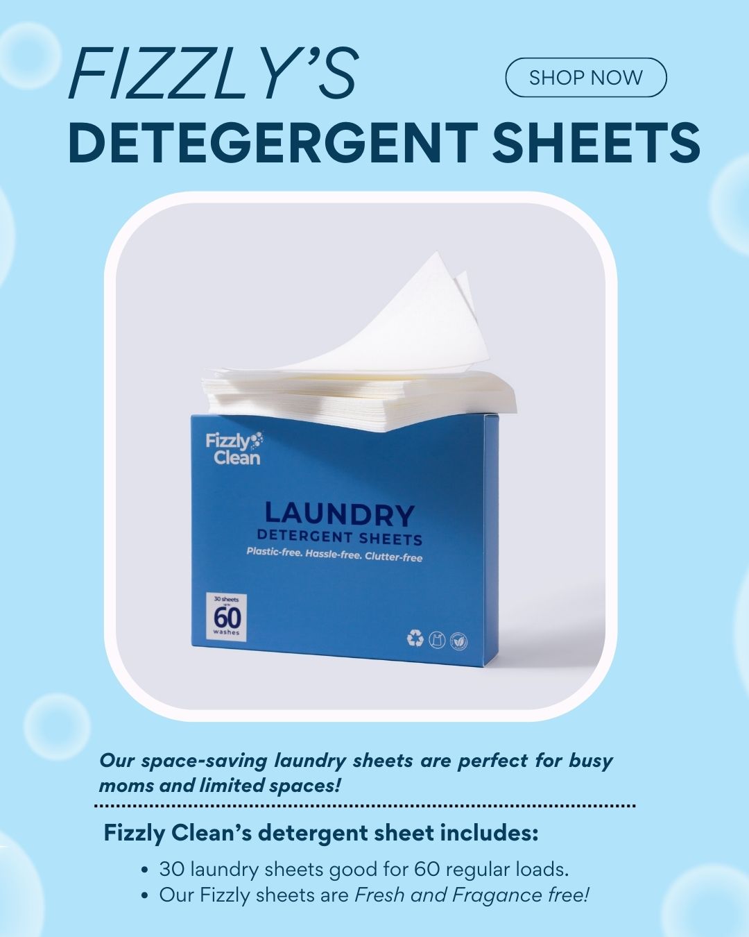 Fizzly Clean's Laundry Sheets