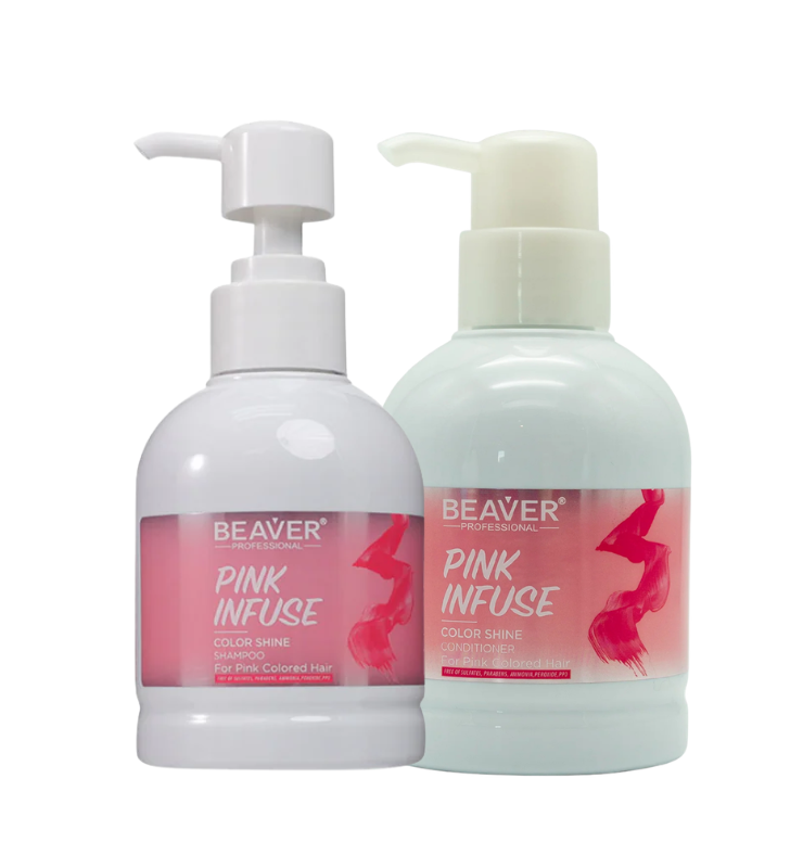 BeaverPRO Infuse Color Shine Shampoo and Conditioner (Pink, 200ml)